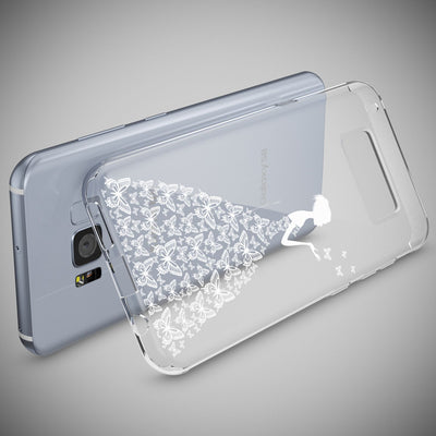 NALIA Handyhülle kompatibel mit Samsung Galaxy S8 Plus, Motiv Design Slim Silikon Case Cover, Crystal Schutzhülle Handy-Tasche Dünn, Muster Backcover Smart-Phone Hülle Butterfly Princess NALIA Protective Hülle