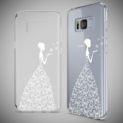 NALIA Handyhülle kompatibel mit Samsung Galaxy S8 Plus, Motiv Design Slim Silikon Case Cover, Crystal Schutzhülle Handy-Tasche Dünn, Muster Backcover Smart-Phone Hülle Butterfly Princess NALIA Protective Hülle