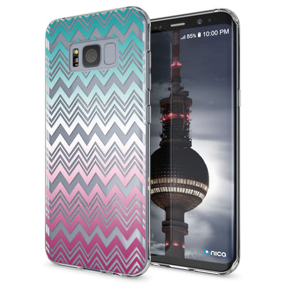 NALIA Handyhülle kompatibel mit Samsung Galaxy S8 Plus, Motiv Design Slim Silikon Case Cover, Crystal Schutzhülle Handy-Tasche Dünn, Muster Backcover Smart-Phone Hülle Colorful Rain NALIA Protective Hülle