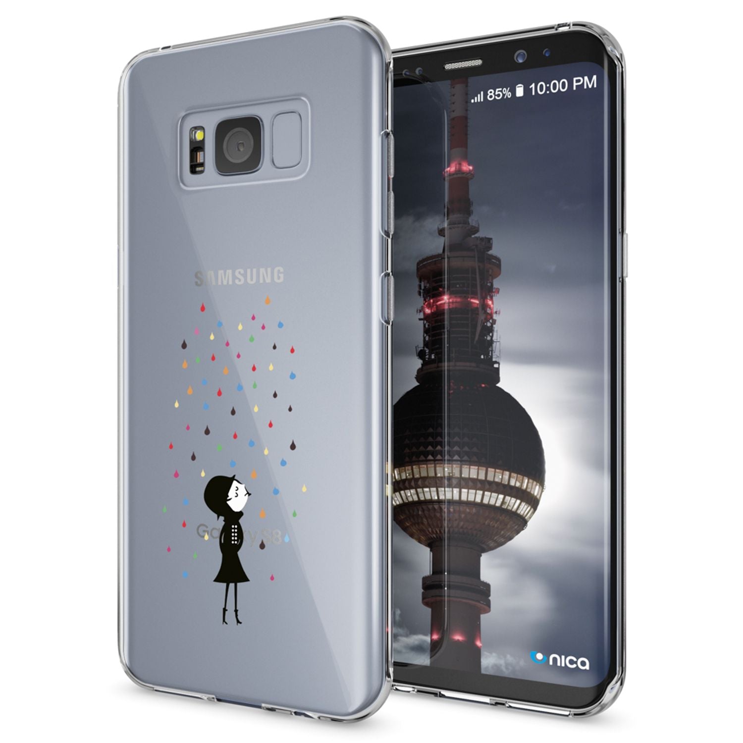 Samsung Galaxy S8 Plus Hülle Handyhülle von NALIA, Silikon Motiv Case Schutzhülle Colorful Rain NALIA