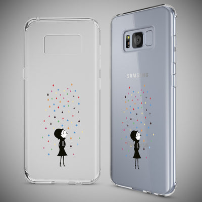 NALIA Handyhülle kompatibel mit Samsung Galaxy S8 Plus, Motiv Design Slim Silikon Case Cover, Crystal Schutzhülle Handy-Tasche Dünn, Muster Backcover Smart-Phone Hülle Colorful Rain NALIA Protective Hülle