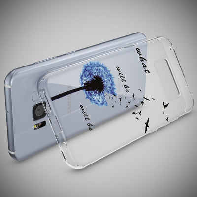 NALIA Handyhülle kompatibel mit Samsung Galaxy S8 Plus, Motiv Design Slim Silikon Case Cover, Crystal Schutzhülle Handy-Tasche Dünn, Muster Backcover Smart-Phone Hülle Dandelion Blau NALIA Protective Hülle