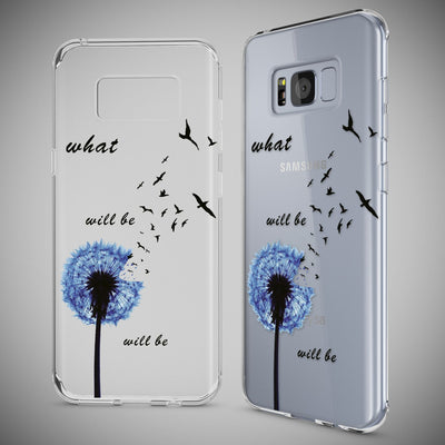 NALIA Handyhülle kompatibel mit Samsung Galaxy S8 Plus, Motiv Design Slim Silikon Case Cover, Crystal Schutzhülle Handy-Tasche Dünn, Muster Backcover Smart-Phone Hülle Dandelion Blau NALIA Protective Hülle
