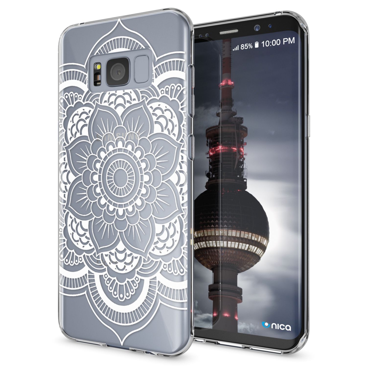 Samsung Galaxy S8 Plus Hülle Handyhülle von NALIA, Silikon Motiv Case Schutzhülle Mandala Blau Türkis NALIA