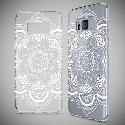 NALIA Handyhülle kompatibel mit Samsung Galaxy S8 Plus, Motiv Design Slim Silikon Case Cover, Crystal Schutzhülle Handy-Tasche Dünn, Muster Backcover Smart-Phone Hülle Mandala Blau Türkis NALIA Protective Hülle