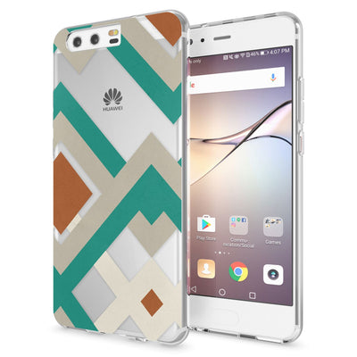 NALIA Handyhülle kompatibel mit Huawei P10, Motiv Design Slim Silikon Case Cover, Crystal Schutzhülle Handy-Tasche Dünn, Muster Etui Backcover Hülle Smart-Phone Bumper Retro Lines NALIA SlimFit Hülle