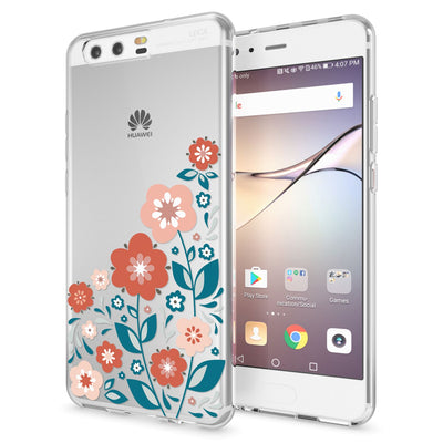NALIA Handyhülle kompatibel mit Huawei P10, Motiv Design Slim Silikon Case Cover, Crystal Schutzhülle Handy-Tasche Dünn, Muster Etui Backcover Hülle Smart-Phone Bumper Feathers NALIA SlimFit Hülle
