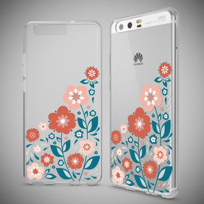 NALIA Handyhülle kompatibel mit Huawei P10, Motiv Design Slim Silikon Case Cover, Crystal Schutzhülle Handy-Tasche Dünn, Muster Etui Backcover Hülle Smart-Phone Bumper Feathers NALIA SlimFit Hülle