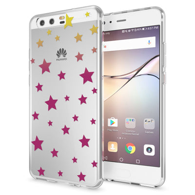 NALIA Handyhülle kompatibel mit Huawei P10, Motiv Design Slim Silikon Case Cover, Crystal Schutzhülle Handy-Tasche Dünn, Muster Etui Backcover Hülle Smart-Phone Bumper Feathers NALIA SlimFit Hülle