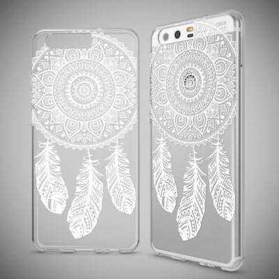 NALIA Handyhülle kompatibel mit Huawei P10, Motiv Design Slim Silikon Case Cover, Crystal Schutzhülle Handy-Tasche Dünn, Muster Etui Backcover Hülle Smart-Phone Bumper Dreamcatcher NALIA SlimFit Hülle