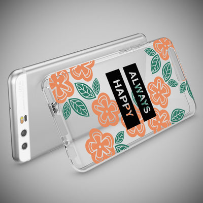 NALIA Handyhülle kompatibel mit Huawei P10, Motiv Design Slim Silikon Case Cover, Crystal Schutzhülle Handy-Tasche Dünn, Muster Etui Backcover Hülle Smart-Phone Bumper Always Happy NALIA SlimFit Hülle