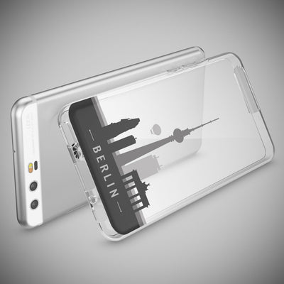 NALIA Handyhülle kompatibel mit Huawei P10, Motiv Design Slim Silikon Case Cover, Crystal Schutzhülle Handy-Tasche Dünn, Muster Etui Backcover Hülle Smart-Phone Bumper Berlin Skyline NALIA SlimFit Hülle