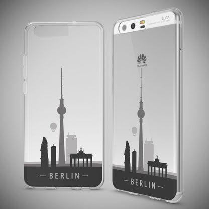Huawei P10 Hülle Handyhülle von NALIA, Slim Silikon Motiv Case Cover Schutzhülle Berlin Skyline NALIA