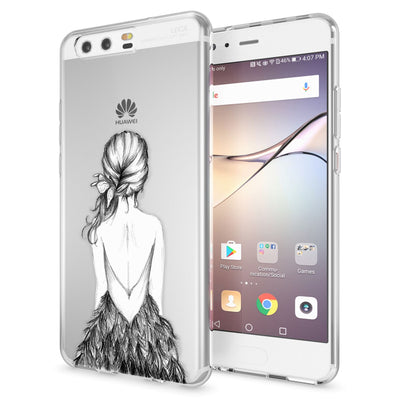NALIA Handyhülle kompatibel mit Huawei P10, Motiv Design Slim Silikon Case Cover, Crystal Schutzhülle Handy-Tasche Dünn, Muster Etui Backcover Hülle Smart-Phone Bumper Bird Princess NALIA SlimFit Hülle