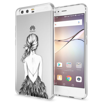 Huawei P10 Hülle Handyhülle von NALIA, Slim Silikon Motiv Case Cover Schutzhülle Bird Princess NALIA