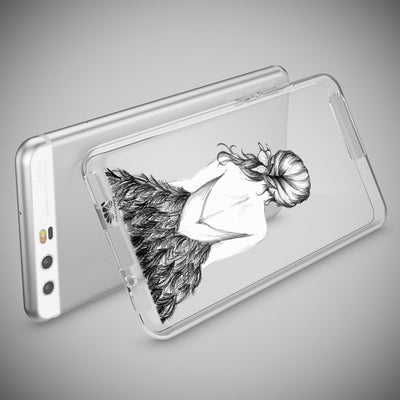 NALIA Handyhülle kompatibel mit Huawei P10, Motiv Design Slim Silikon Case Cover, Crystal Schutzhülle Handy-Tasche Dünn, Muster Etui Backcover Hülle Smart-Phone Bumper Bird Princess NALIA SlimFit Hülle
