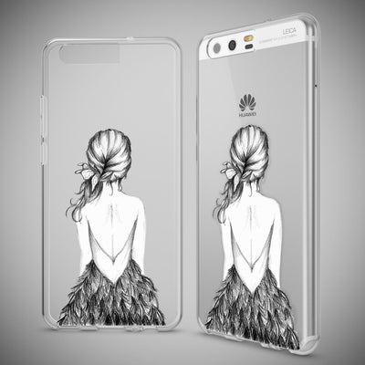 NALIA Handyhülle kompatibel mit Huawei P10, Motiv Design Slim Silikon Case Cover, Crystal Schutzhülle Handy-Tasche Dünn, Muster Etui Backcover Hülle Smart-Phone Bumper Bird Princess NALIA SlimFit Hülle