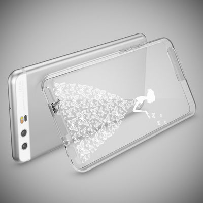 NALIA Handyhülle kompatibel mit Huawei P10, Motiv Design Slim Silikon Case Cover, Crystal Schutzhülle Handy-Tasche Dünn, Muster Etui Backcover Hülle Smart-Phone Bumper Butterfly Princess NALIA SlimFit Hülle