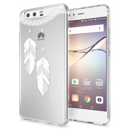 Huawei P10 Hülle Handyhülle von NALIA, Slim Silikon Motiv Case Cover Schutzhülle Chain Feathers NALIA