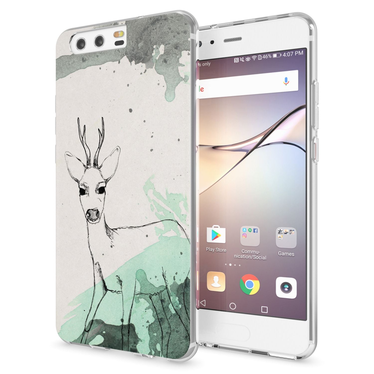 Huawei P10 Hülle Handyhülle von NALIA, Slim Silikon Motiv Case Cover Schutzhülle Deer NALIA