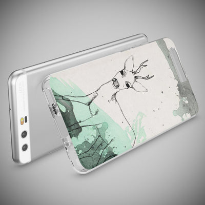 NALIA Handyhülle kompatibel mit Huawei P10, Motiv Design Slim Silikon Case Cover, Crystal Schutzhülle Handy-Tasche Dünn, Muster Etui Backcover Hülle Smart-Phone Bumper Deer NALIA SlimFit Hülle