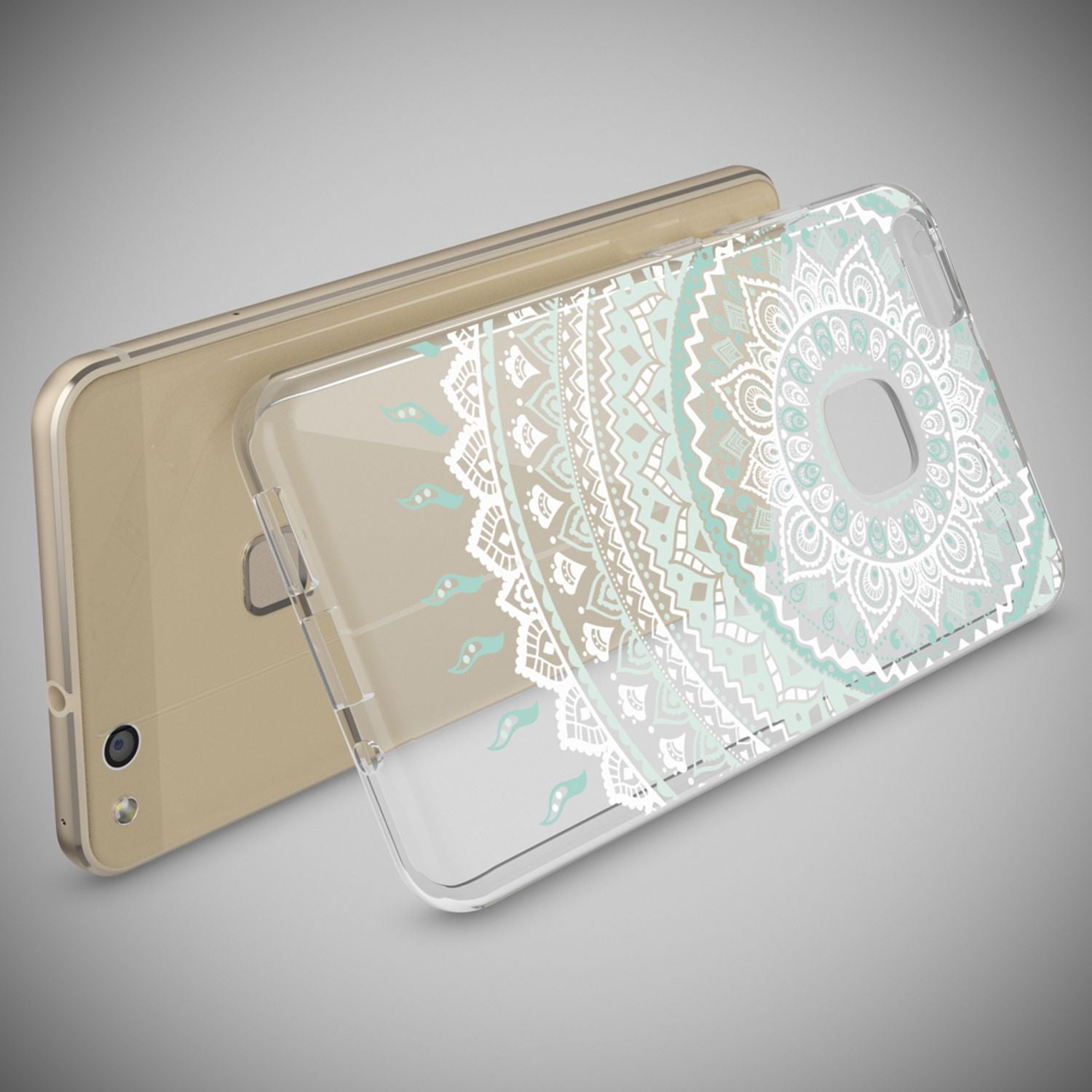 Huawei P10 Lite Hülle Handyhülle von NALIA, Slim Silikon Motiv Cover Schutzhülle Indian Pattern NALIA