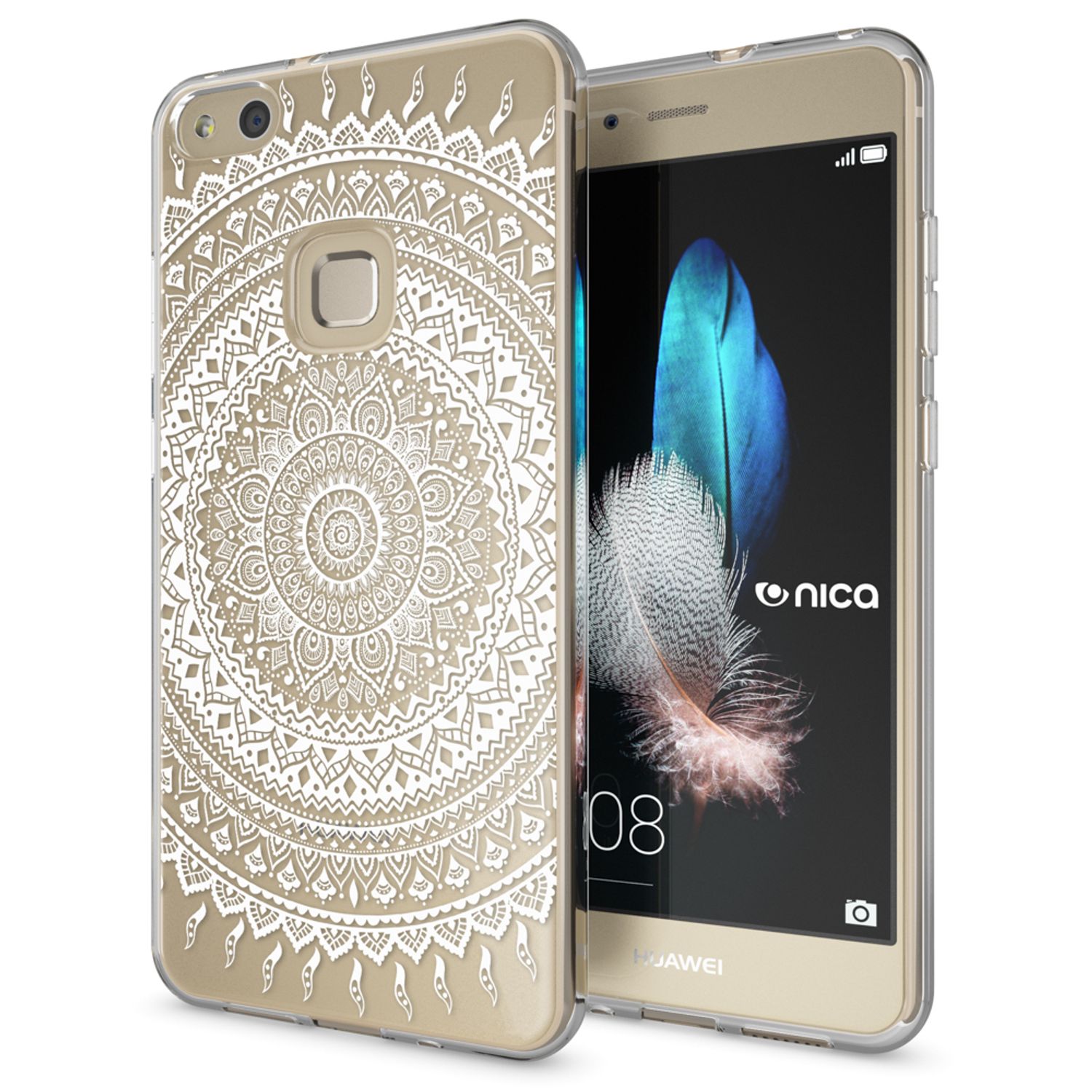 Huawei P10 Lite Hülle Handyhülle von NALIA, Slim Silikon Motiv Cover Schutzhülle Indian Pattern NALIA