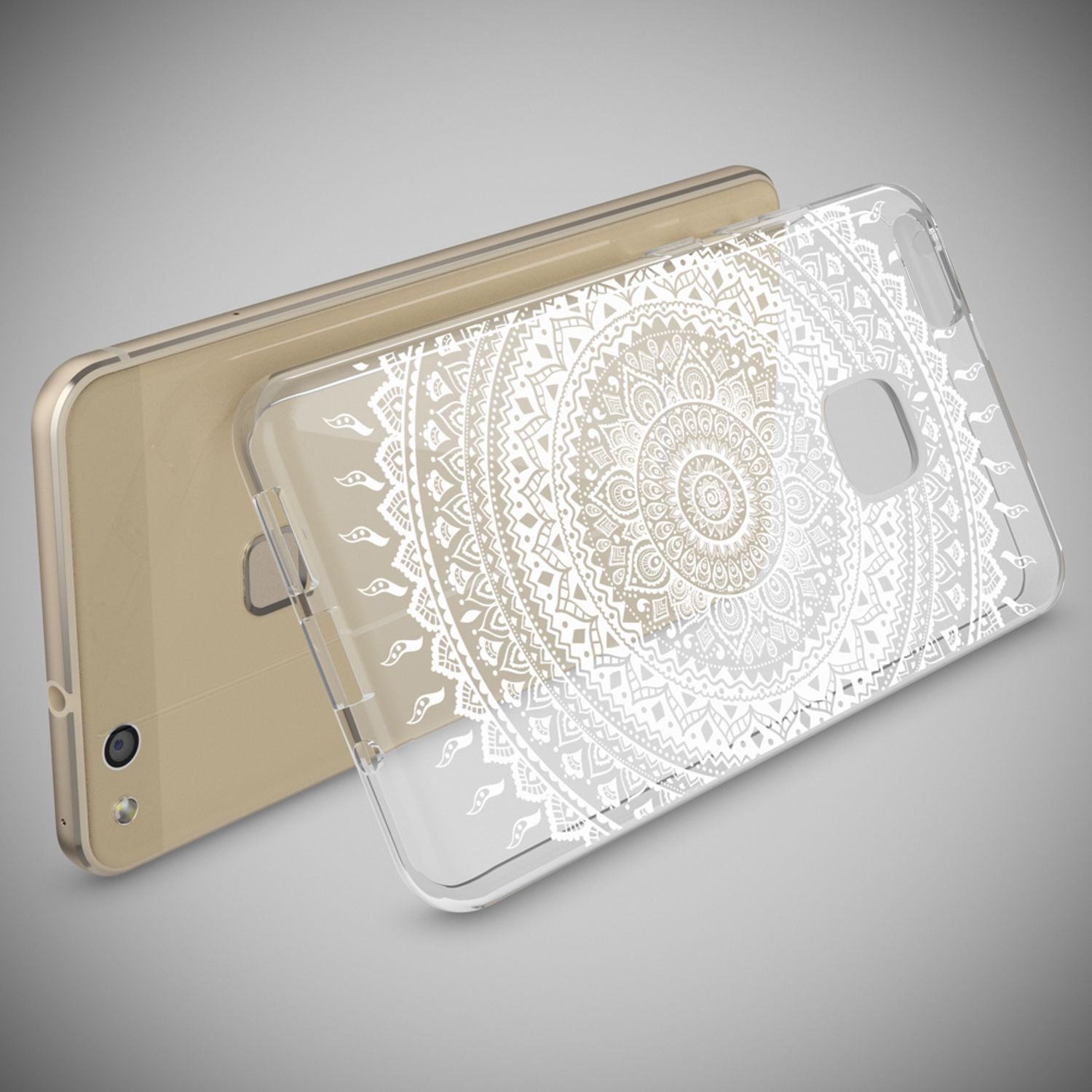 Huawei P10 Lite Hülle Handyhülle von NALIA, Slim Silikon Motiv Cover Schutzhülle Indian Pattern NALIA