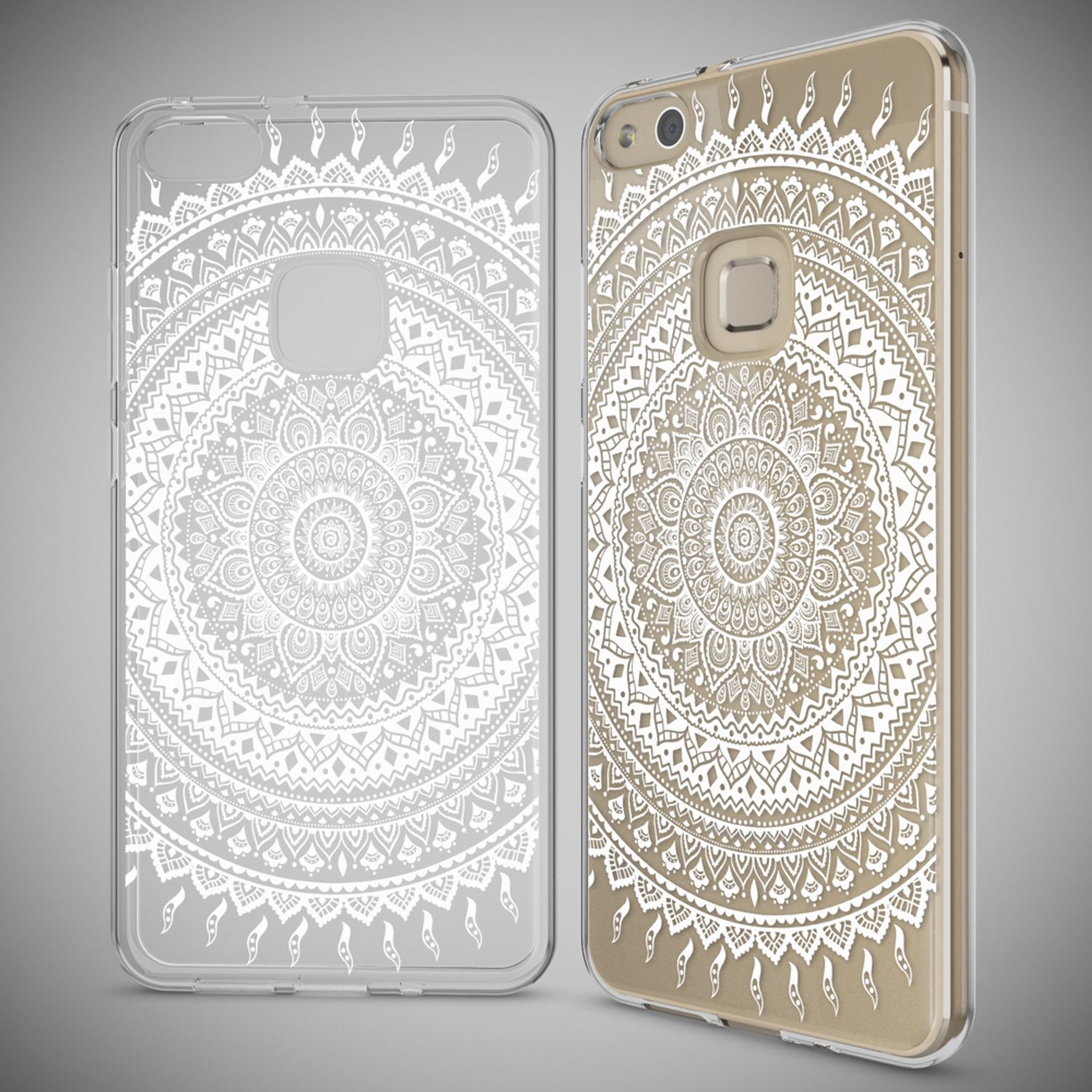 Huawei P10 Lite Hülle Handyhülle von NALIA, Slim Silikon Motiv Cover Schutzhülle Indian Pattern NALIA