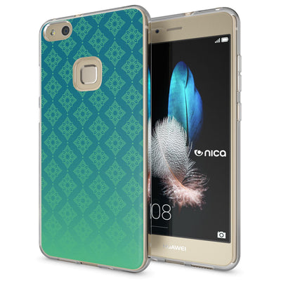 NALIA Handyhülle kompatibel mit Huawei P10 Lite, Motiv Design Slim Silikon Case Cover, Crystal Schutzhülle Handy-Tasche Dünn, Muster Backcover Skin Smart-Phone Hülle Pattern Grün NALIA SlimFit Hülle