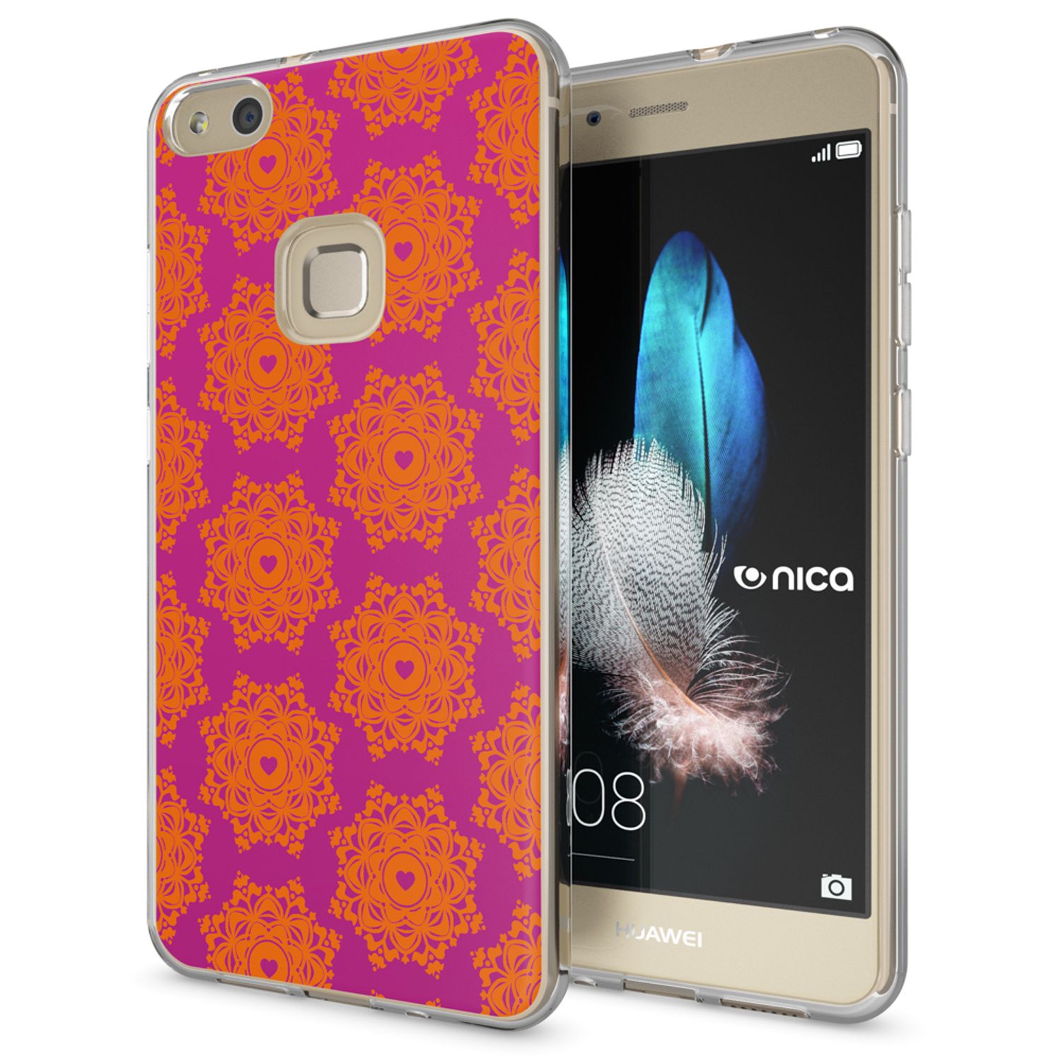 Huawei P10 Lite Hülle Handyhülle von NALIA, Slim Silikon Motiv Cover Schutzhülle Princess Pink NALIA