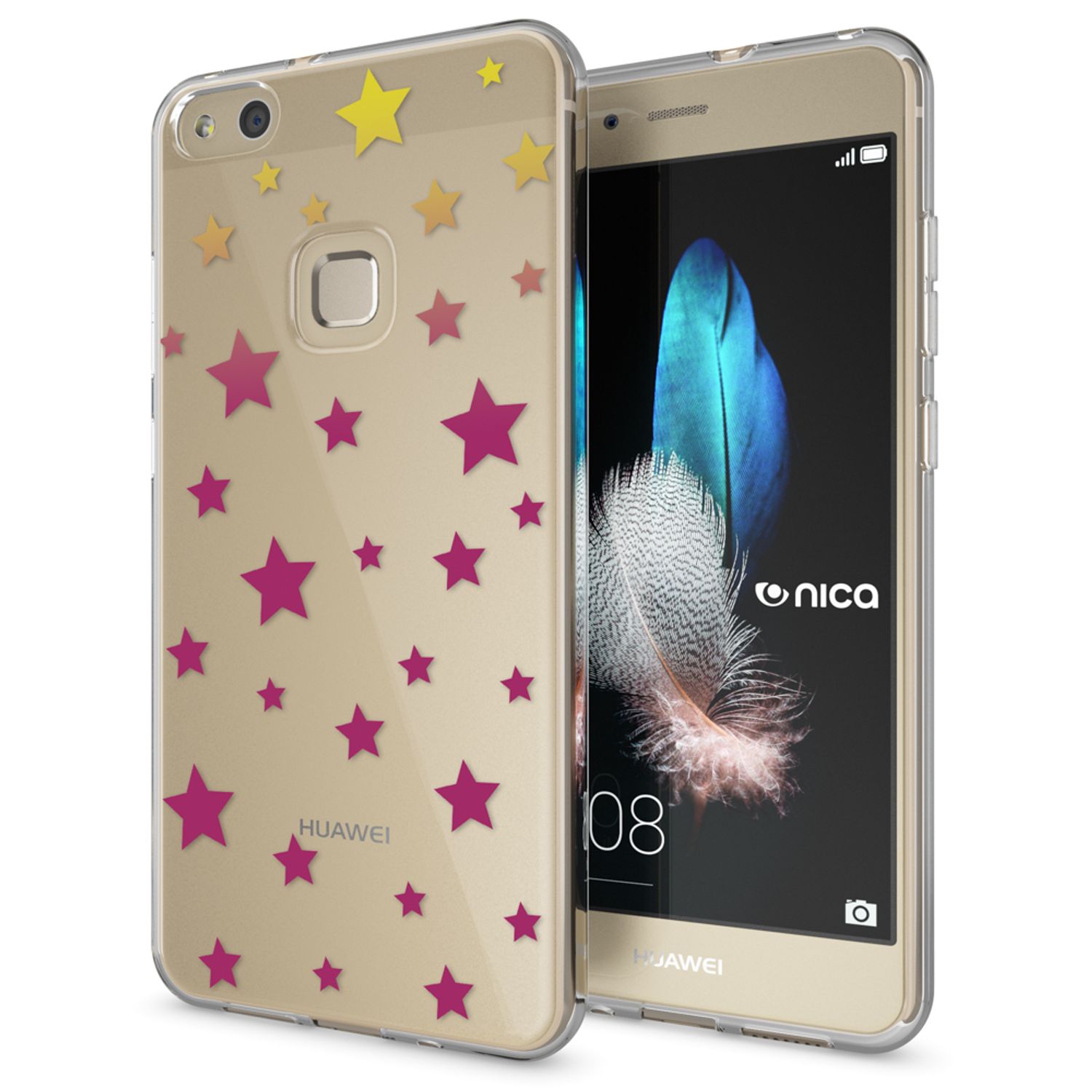 Huawei P10 Lite Hülle Handyhülle von NALIA, Slim Silikon Motiv Cover Schutzhülle Princess Pink NALIA