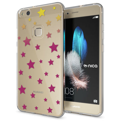 NALIA Handyhülle kompatibel mit Huawei P10 Lite, Motiv Design Slim Silikon Case Cover, Crystal Schutzhülle Handy-Tasche Dünn, Muster Backcover Skin Smart-Phone Hülle Princess Pink NALIA SlimFit Hülle