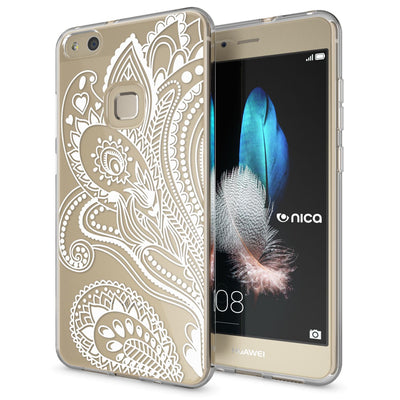 NALIA Handyhülle kompatibel mit Huawei P10 Lite, Motiv Design Slim Silikon Case Cover, Crystal Schutzhülle Handy-Tasche Dünn, Muster Backcover Skin Smart-Phone Hülle Artificial Flowers NALIA SlimFit Hülle