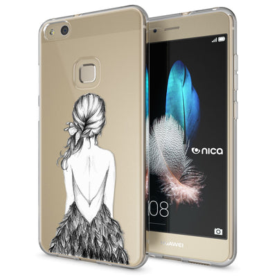 NALIA Handyhülle kompatibel mit Huawei P10 Lite, Motiv Design Slim Silikon Case Cover, Crystal Schutzhülle Handy-Tasche Dünn, Muster Backcover Skin Smart-Phone Hülle Artificial Flowers NALIA SlimFit Hülle