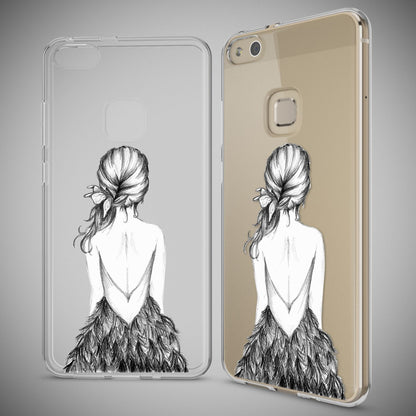 Huawei P10 Lite Hülle Handyhülle von NALIA, Slim Silikon Motiv Cover Schutzhülle Artificial Flowers NALIA