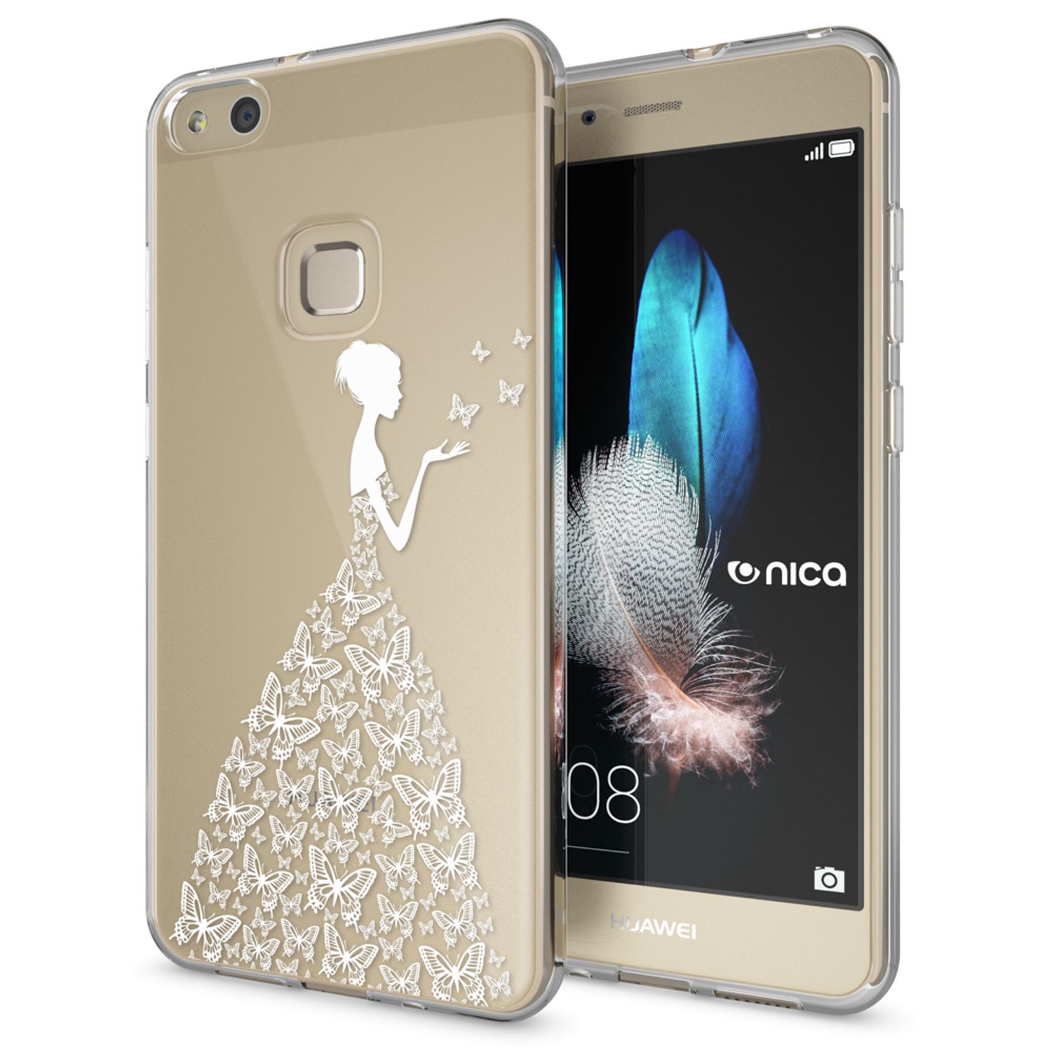 Huawei P10 Lite Hülle Handyhülle von NALIA, Slim Silikon Motiv Cover Schutzhülle Artificial Flowers NALIA