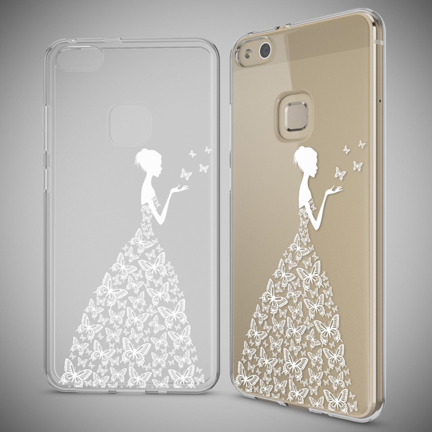 Huawei P10 Lite Hülle Handyhülle von NALIA, Slim Silikon Motiv Cover Schutzhülle Artificial Flowers NALIA