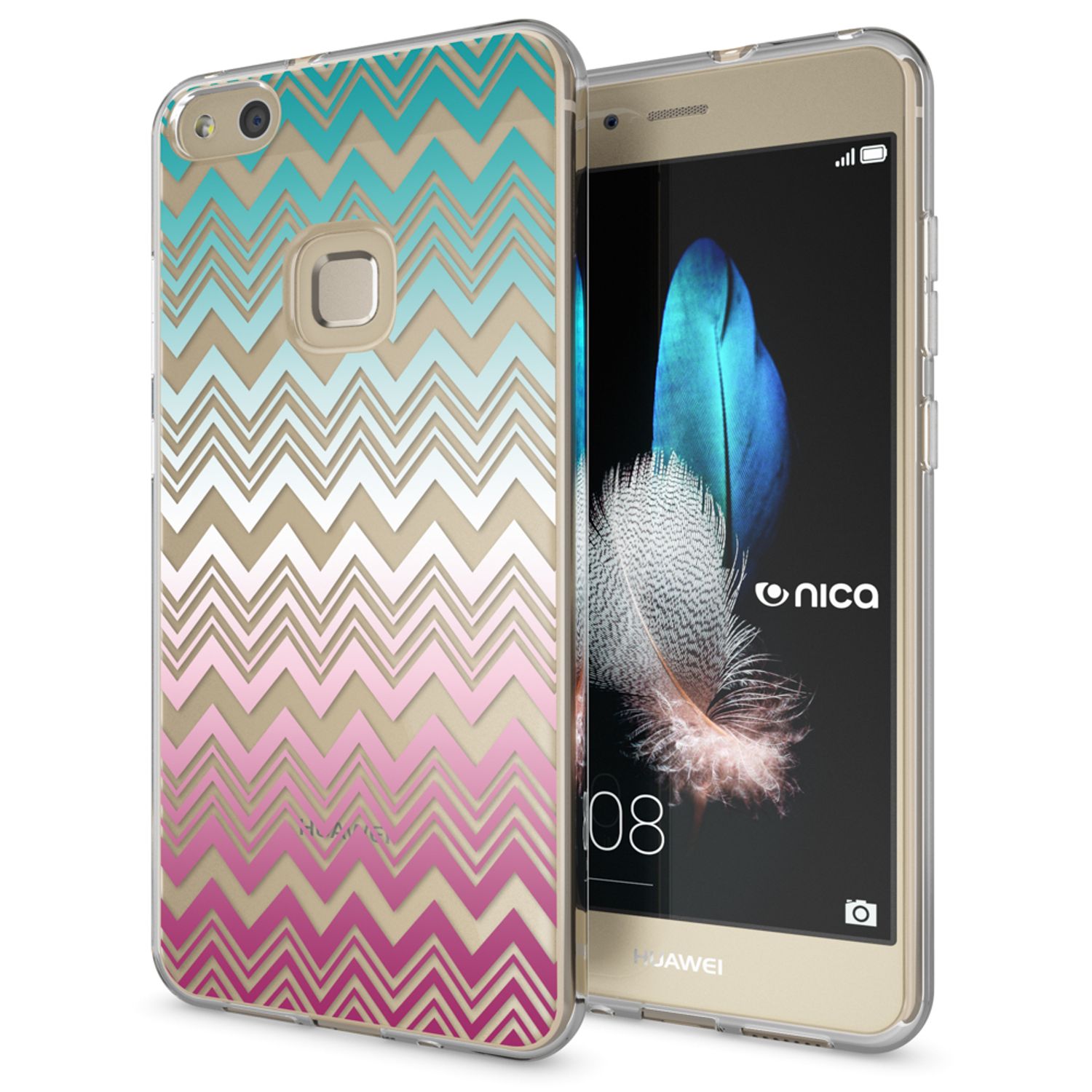 Huawei P10 Lite Hülle Handyhülle von NALIA, Slim Silikon Motiv Cover Schutzhülle Circle Flowers NALIA