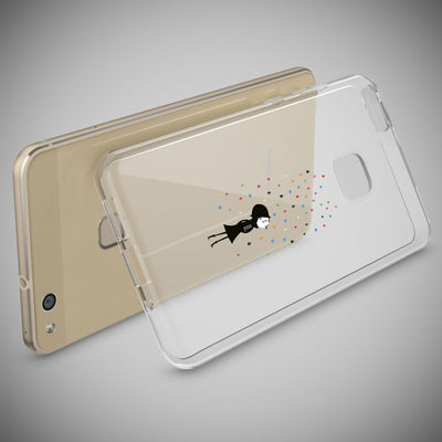 NALIA Handyhülle kompatibel mit Huawei P10 Lite, Motiv Design Slim Silikon Case Cover, Crystal Schutzhülle Handy-Tasche Dünn, Muster Backcover Skin Smart-Phone Hülle Circle Flowers NALIA SlimFit Hülle