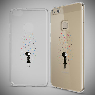 NALIA Handyhülle kompatibel mit Huawei P10 Lite, Motiv Design Slim Silikon Case Cover, Crystal Schutzhülle Handy-Tasche Dünn, Muster Backcover Skin Smart-Phone Hülle Circle Flowers NALIA SlimFit Hülle
