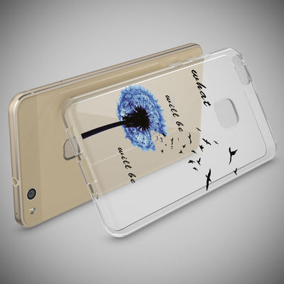 NALIA Handyhülle kompatibel mit Huawei P10 Lite, Motiv Design Slim Silikon Case Cover, Crystal Schutzhülle Handy-Tasche Dünn, Muster Backcover Skin Smart-Phone Hülle Circle Flowers NALIA SlimFit Hülle