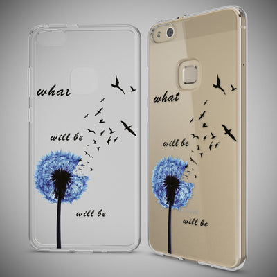 NALIA Handyhülle kompatibel mit Huawei P10 Lite, Motiv Design Slim Silikon Case Cover, Crystal Schutzhülle Handy-Tasche Dünn, Muster Backcover Skin Smart-Phone Hülle Circle Flowers NALIA SlimFit Hülle