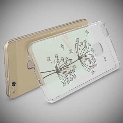 NALIA Handyhülle kompatibel mit Huawei P10 Lite, Motiv Design Slim Silikon Case Cover, Crystal Schutzhülle Handy-Tasche Dünn, Muster Backcover Skin Smart-Phone Hülle Circle Flowers NALIA SlimFit Hülle