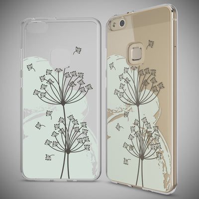 NALIA Handyhülle kompatibel mit Huawei P10 Lite, Motiv Design Slim Silikon Case Cover, Crystal Schutzhülle Handy-Tasche Dünn, Muster Backcover Skin Smart-Phone Hülle Circle Flowers NALIA SlimFit Hülle