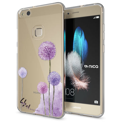 NALIA Handyhülle kompatibel mit Huawei P10 Lite, Motiv Design Slim Silikon Case Cover, Crystal Schutzhülle Handy-Tasche Dünn, Muster Backcover Skin Smart-Phone Hülle Circle Flowers NALIA SlimFit Hülle