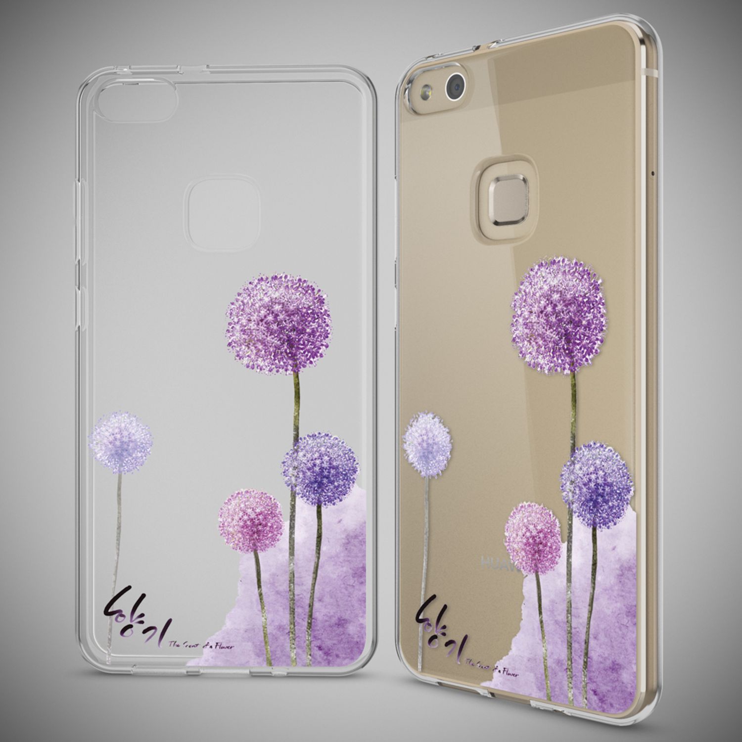 Huawei P10 Lite Hülle Handyhülle von NALIA, Slim Silikon Motiv Cover Schutzhülle Circle Flowers NALIA