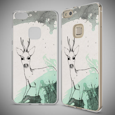 NALIA Handyhülle kompatibel mit Huawei P10 Lite, Motiv Design Slim Silikon Case Cover, Crystal Schutzhülle Handy-Tasche Dünn, Muster Backcover Skin Smart-Phone Hülle Deer NALIA SlimFit Hülle
