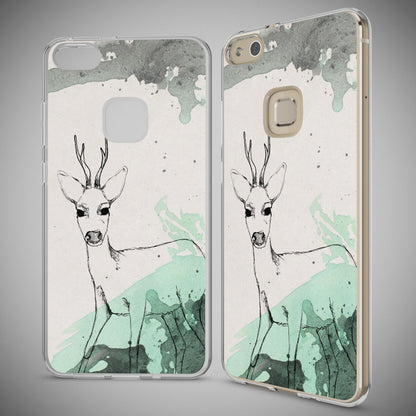 Huawei P10 Lite Hülle Handyhülle von NALIA, Slim Silikon Motiv Cover Schutzhülle Deer NALIA