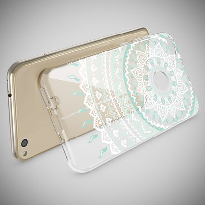Huawei P8 Lite 2017 Hülle Handyhülle von NALIA, Slim Silikon Motiv Schutz Case Mandala Blau Türkis NALIA